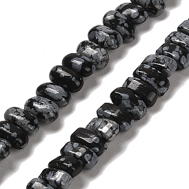 Natural Snowflake Obsidian Beads Strands, Rectangle