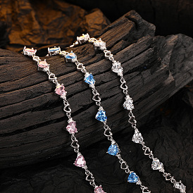 S925 Silver Heart-shaped Bracelet with Zircon - Delicate and Elegant
