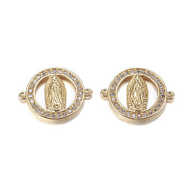 Латунные микро проложить кубических ссылки циркония, без кадмия и без свинца, плоские круглые с Девой Марией