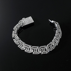 Браслеты-цепочки из кубинского сплава со стразами для женщин