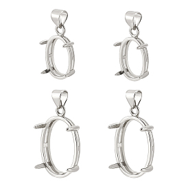 4шт. 2 стили латунная корзина подвеска с креплением на зубцах, настройки открытой спины, овальные