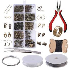 Sistemas de la joyería de bricolaje,  crimp beads de latón y fornituras de hierro, con herramientas