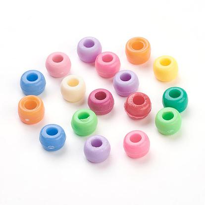 Acrylic European Beads, Rondelle, 9x6mm, Hole: 4mm