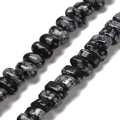Naturschneeflocke Obsidian Perlen Stränge, Rechteck