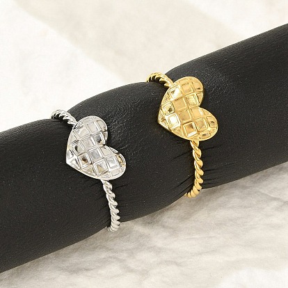 Сердце 304 открытые манжеты из нержавеющей стали для женщин