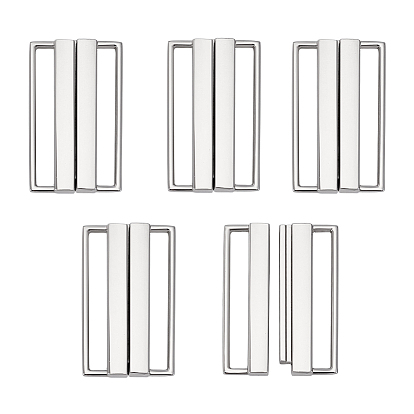 5 шт. прямоугольных пряжек для поясного ремня из сплава, для украшения аксессуаров одежды