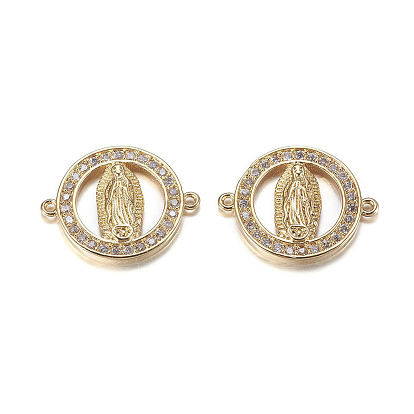 Латунные микро проложить кубических ссылки циркония, без кадмия и без свинца, плоские круглые с Девой Марией