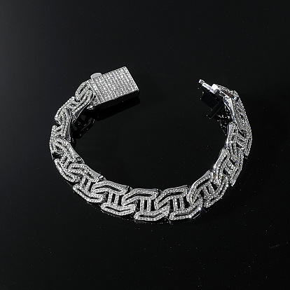 Браслеты-цепочки из кубинского сплава со стразами для женщин