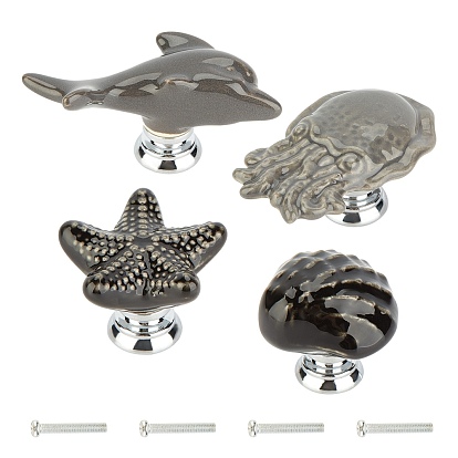 Ручки выдвижных ящиков фарфора, с выводом из цинкового сплава и железным винтом, для дома, кабинет, шкаф и комод, разнообразные