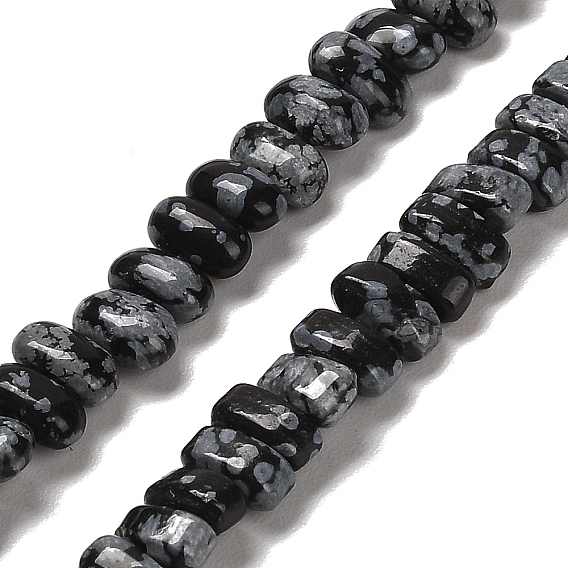 Naturschneeflocke Obsidian Perlen Stränge, Rechteck