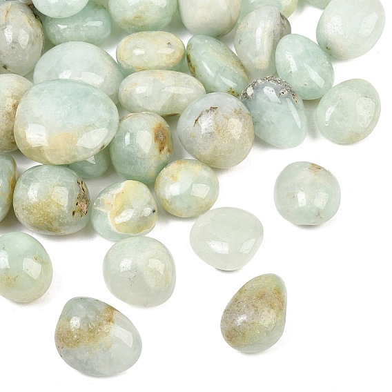 Natural Prehnite Beads, Tumbled Stone, Nuggets, No Hole/Undrilled, Vase Filler Gems/Undrilled, Vase Filler Gems