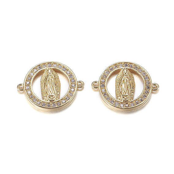 Латунные микро проложить кубических ссылки циркония, без кадмия и без свинца, плоские круглые с Девой Марией