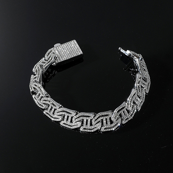 Браслеты-цепочки из кубинского сплава со стразами для женщин