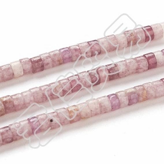 Натуральный лепидолит / пурпурный слюдяный камень бисер пряди, Heishi бусы, Плоский круглый / диск