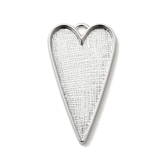 Тибетский стиль сплава настройки кабошон большой кулон, чашки безель с краями, сердце, без свинца и без кадмия