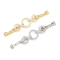 Brass Micro Pave Clear Cubic Zirconia Fold Over Clasps, Ring
