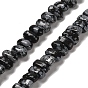Naturschneeflocke Obsidian Perlen Stränge, Rechteck
