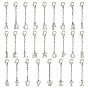 26Pcs Alloy Rhinestone Pendant Decorations, Letter, with Stainless Steel Chain and Alloy Lobster Claw Clasps