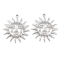 304 Stainless Steel Pendants, Sun with Face Charms