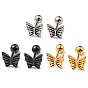 304 Stainless Steel Stud Earrings, Cartilage Earrings, Butterfly