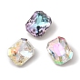 K9 Glass Rhinestone Cabochons, Pointed Back & Back Plated, Faceted, Rectangle