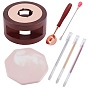 DIY Stamp Making Kits, Including Round Sealing Wax Stove, Brass Wax Sticks Melting Spoon, Marble Pattern Porcelain Cup Coasters, Plastic Glisten Gel Pen and Iron Pigment Stirring Rod Spoon