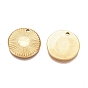 Textured Flat Round 304 Stainless Steel Pendants, for Craft Jewelry Making
