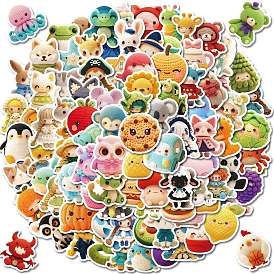 100Pcs Cartoon Animal PET Stickers, Self-adhesive Stickers, for DIY Photo Album Diary Scrapbook Decoration