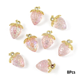 Прозрачный акрил с подвесками из сплава, AB цвет, клубника