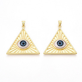 Подвески латуни cmолы, треугольник с глазом