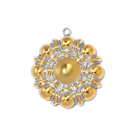 Два тона 304 из нержавеющей стали подвески, плоские круглые прелести, ионное покрытие (ip), зеркальная полировка