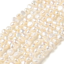 Hilos de perlas de agua dulce cultivadas naturales, dos lados pulidos, grado 6 un