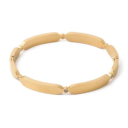 304 женские шарнирные браслеты из нержавеющей стали, овальные, со стразами, ионное покрытие (ip)