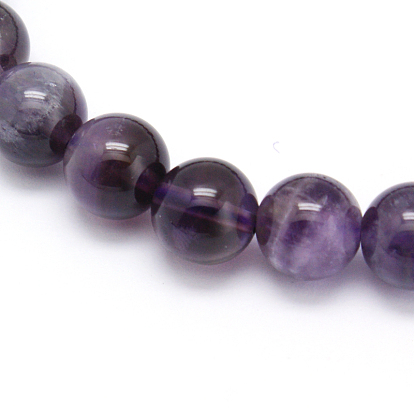 Buddha Style Amethyst Gemstone Beads Stretch Bracelets, 53mm, Beads: 8mm and 10mm