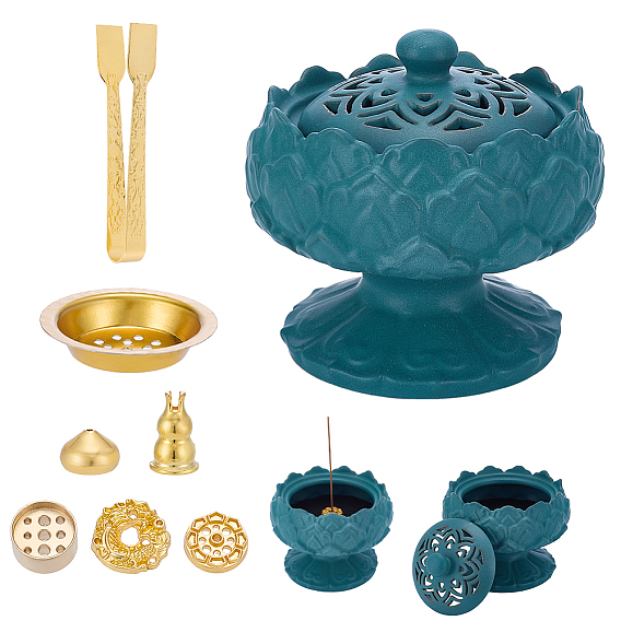 Латунная и фарфоровая подставка для благовоний, печь для ароматерапии, домашний декор, с металлической курильницей для благовоний