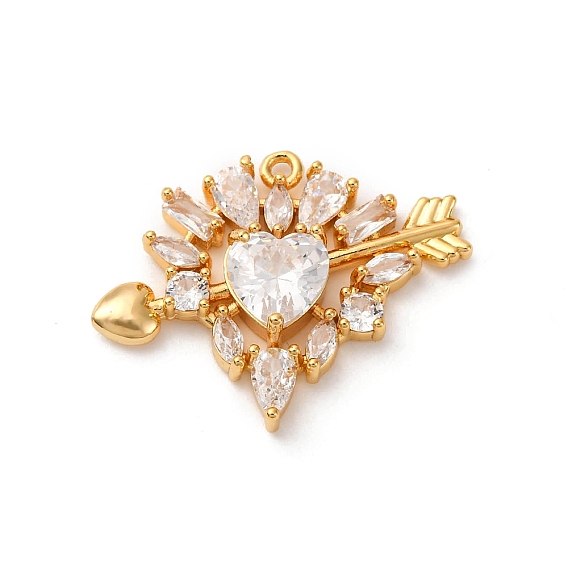 Латунные микро проложить кубического циркония подвески, подвески в виде сердца и стрел, долговечный, без никеля 
