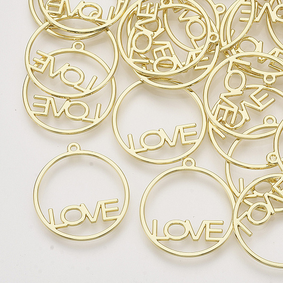 Стойки из пластика с открытыми задними подвесками, для diy уф смолы, эпоксидная смола, Прессованные цветочные украшения, круглое кольцо с любовью