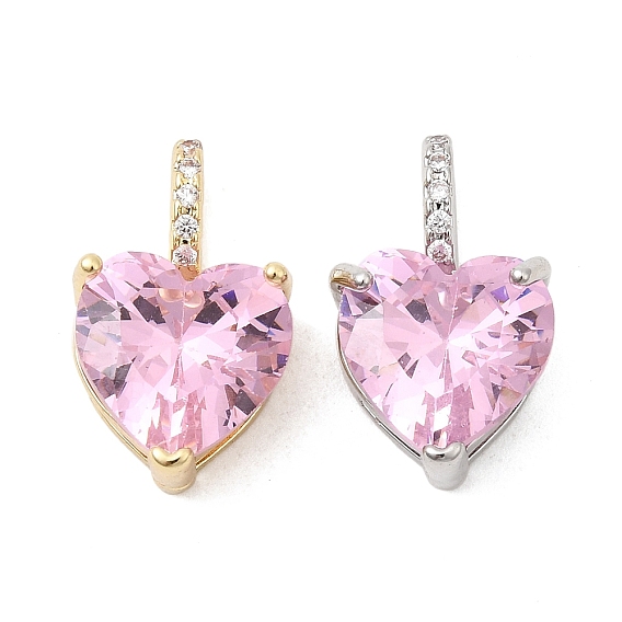 Латунные микро проложить кубического циркония подвески, сердце