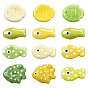 12Pcs 11 Styles Handmade Porcelain Beads, Fish, Famille Rose Porcelain
