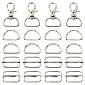 Наборы для ключей, 20 шт. железные поворотные D-образные кольца с карабинами. 20 шт. железные D-образные кольца, 20шт. железные сумки с пряжкой