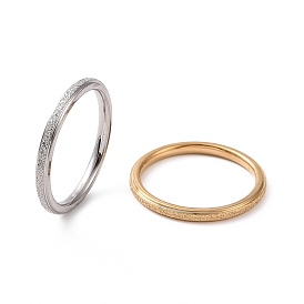 Textured 201 Stainless Steel Simple Thin Finger Ring for Women