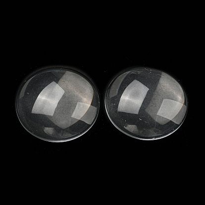 Transparent Glass Cabochons, Half Round, 50x3mm