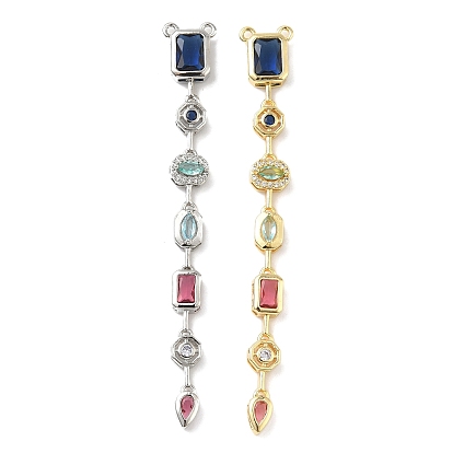 Латунные микро проложить кубического циркония большие кулоны, прямоугольные и восьмиугольные подвески, стойки покрытие, долговечный, без кадмия и без свинца