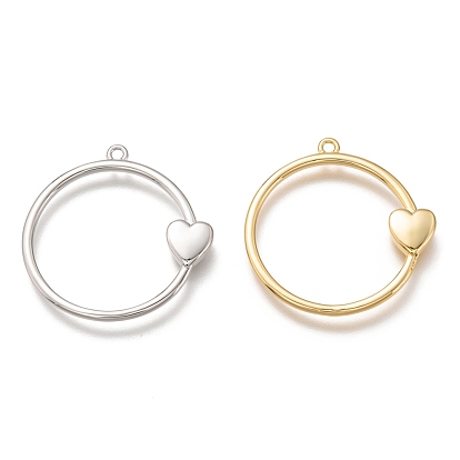 Латунные подвески, долговечный, кольцо с сердцем