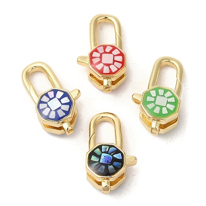 Латунные эмалированные застежки-лобстеры, с оболочкой, долговечный, без свинца и без кадмия, реальный 18 k позолоченный, круглые