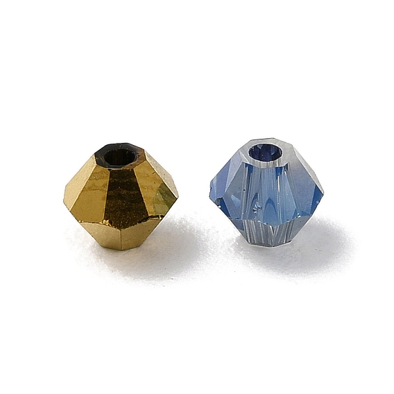 Гальванические стеклянные бусины, двухконусные