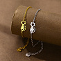 304 Stainless Steel Cat Shape Link Bracelets, Cable Chain Bracelets for Women