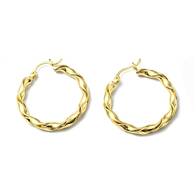 Rack Plating Brass Twist Wrap Hoop Earrings, Lead Free & Cadmium Free