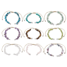 Изготовление браслета из бисера из бисера из натурального камня с нейлоновой крошкой, с латунными бусинами платинового тона