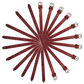 Ремешок для часов из искусственной кожи, ремешок для часов, подходят слайд-подвески, с железными застежками, платина